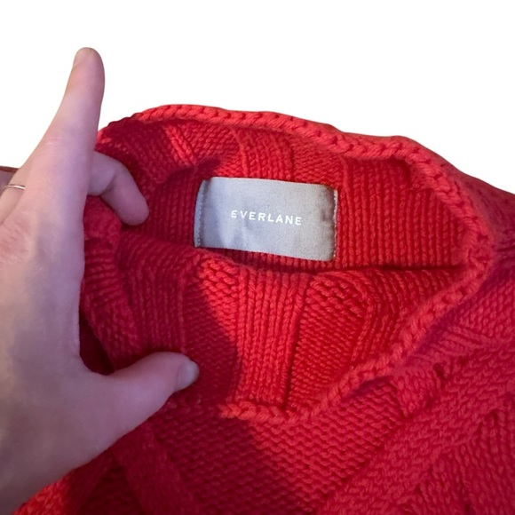 Everlane Wool Red Cable-knit Pull-over Size Extra Small - Picture 2 of 4